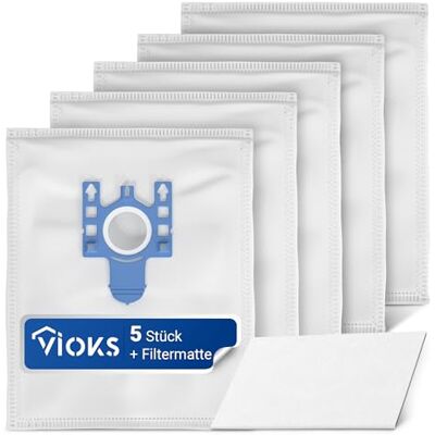 VIOKS 5x Staubsauger Beutel + 1x Filtermatte Ersatz für Miеle 9917730 Staubsaugerbeutel, für S 8340 GN Staubsauger VIOKS 5x Staubsauger Beutel + 1x Filtermatte Ersatz für Miеle 9917730 Staubsaugerbeutel, für S 8340 GN Staubsauger
