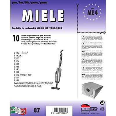 Elettrocasa Me 4 Taschen für Besen Elektrische 10 Stück Papier Beutel Elettrocasa Me 4 Taschen für Besen Elektrische 10 Stück Papier Beutel