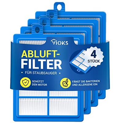 VIOKS 4x Hepa Filter Staubsauger Ersatz für AEG 900167768/2 HEPA13 AFS1W ersetzt EFH12, für Philips FC8038/01 FC9150 AEG LX7 VX6 VX7 VIOKS 4x Hepa Filter Staubsauger Ersatz für AEG 900167768/2 HEPA13 AFS1W ersetzt EFH12, für Philips FC8038/01 FC9150 AEG LX7 VX6 VX7