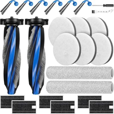 Pure 24 Stück Zubehörset für Ecovacs Deebot X12 OMNICYCLONE 2 Hauptbürste 2 Mopp Reinigungswalze 6 Schwammfilter 6 Seitenbürsten 6 Filter 1 Reinigungsbürste, Staubsauger-Zubehörsatz Pure 24 Stück Zubehörset für Ecovacs Deebot X12 OMNICYCLONE 2 Hauptbürste 2 Mopp Reinigungswalze 6 Schwammfilter 6 Seitenbürsten 6 Filter 1 Reinigungsbürste, Staubsauger-Zubehörsatz