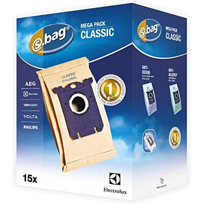 Electrolux E200M s-Bag Classic Staubsaugerbeutel (Megapack, 15 Staubbeutel für dauerhaft hohe Saugleistung, optimale Filtration, Hygieneverschluss, hochwertige Papierbeutel, braun) Electrolux E200M s-Bag Classic Staubsaugerbeutel (Megapack, 15 Staubbeutel für dauerhaft hohe Saugleistung, optimale Filtration, Hygieneverschluss, hochwertige Papierbeutel, braun)