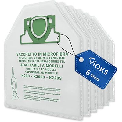 VIOKS 6x Staubsaugerbeutel Ersatz für Vоrwerk Filtertüten Filterbeutel Staubbeutel Mikrofaser, für Kobold 200 VK200 FP200 Staubsauger Bodenstaubsauger VIOKS 6x Staubsaugerbeutel Ersatz für Vоrwerk Filtertüten Filterbeutel Staubbeutel Mikrofaser, für Kobold 200 VK200 FP200 Staubsauger Bodenstaubsauger