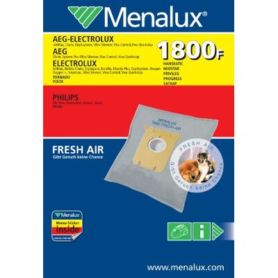 Menalux 1800F, 3 Staubbeutel für AEG, Electrolux, Philips, Hanseatic, Privileg, Satrap, Tornado, Volta und MIO Star Menalux 1800F, 3 Staubbeutel für AEG, Electrolux, Philips, Hanseatic, Privileg, Satrap, Tornado, Volta und MIO Star