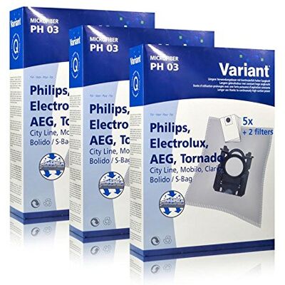 Variant 3x PH03 Microvlies Staubsaugerbeutel + Microfilter für Philips, AEG, Electrolux Variant 3x PH03 Microvlies Staubsaugerbeutel + Microfilter für Philips, AEG, Electrolux