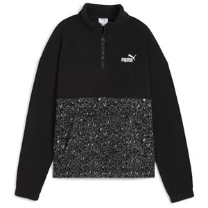Puma Mädchen Graphic Animal Relaxed Half-Zip Crew Sweatshirt, Schwarz, M EU Puma Mädchen Graphic Animal Relaxed Half-Zip Crew Sweatshirt, Schwarz, M EU