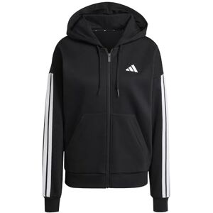 Adidas Women's Essentials 3-Stripes Full-Zip Fleece Hoodie, Black, XXL Adidas Women's Essentials 3-Stripes Full-Zip Fleece Hoodie, Black, XXL
