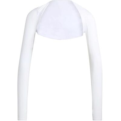 Adidas Damen Power Essentials Workout Contour Shrug Shirt, White, XL Adidas Damen Power Essentials Workout Contour Shrug Shirt, White, XL
