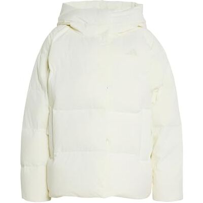 Adidas Damen Helionic Down Puffer Hooded Coat, off white, M Adidas Damen Helionic Down Puffer Hooded Coat, off white, M
