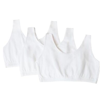 Fruit of the Loom Damen Cotton Tank Bra for Women-Ultimate Comfort & Breathable Fit Sport-BH, Undurchsichtige, White/White/White, 40 (3er Pack) Fruit of the Loom Damen Cotton Tank Bra for Women-Ultimate Comfort & Breathable Fit Sport-BH, Undurchsichtige, White/White/White, 40 (3er Pack)