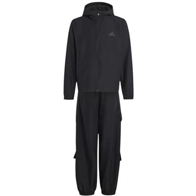 Adidas Unisex Kinder Seasonals Woven Utility Junior Track_Suit, black/black, 7-8 Years Adidas Unisex Kinder Seasonals Woven Utility Junior Track_Suit, black/black, 7-8 Years