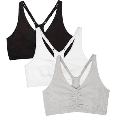 Fruit of the Loom Damen Verstellbarer Geraffter Vorderseite, Racerback, Multipacks Sport-BH, Undurchsichtige (6er Pack) Fruit of the Loom Damen Verstellbarer Geraffter Vorderseite, Racerback, Multipacks Sport-BH, Undurchsichtige (6er Pack)