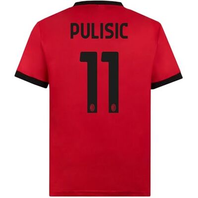 ACM 1899 AC Milan Maglia Replica Stadio Rafa Leão 24 Home Offizielles Fußballtrikot 2023/24, Rot/Schwarz (Pulisic 11), M ACM 1899 AC Milan Maglia Replica Stadio Rafa Leão 24 Home Offizielles Fußballtrikot 2023/24, Rot/Schwarz (Pulisic 11), M