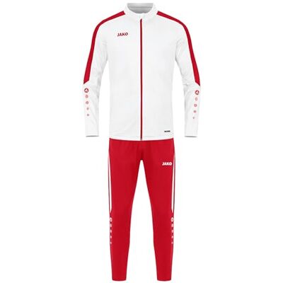 JAKO Damen Trainingsanzug Polyester Power, Weiß/Rot, 36 JAKO Damen Trainingsanzug Polyester Power, Weiß/Rot, 36