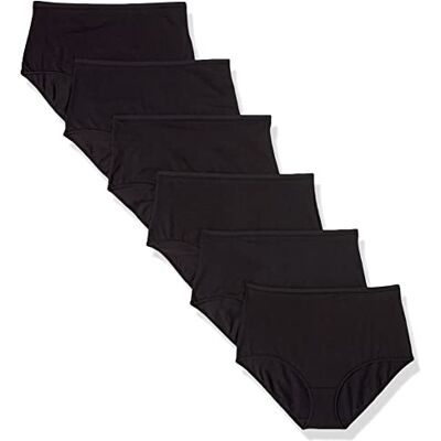 Amazon Damen Unterwäsche Baumwolle hochtailliert, 6er-Pack, Schwarz, 34 Amazon Damen Unterwäsche Baumwolle hochtailliert, 6er-Pack, Schwarz, 34