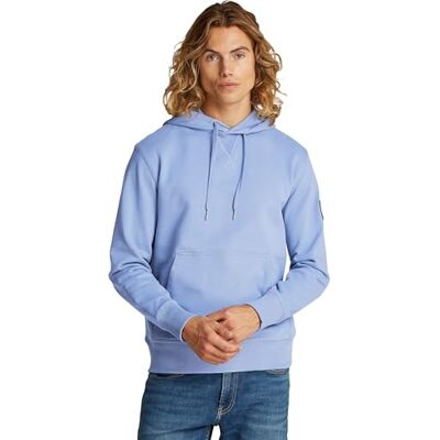 Calvin Herren Hoodie Badge mit Kapuze, Blau (Tempest), XXS Calvin Herren Hoodie Badge mit Kapuze, Blau (Tempest), XXS