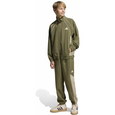 Adidas Unisex Kids COLOR BLOCK WOVEN TRACKSUIT, olive strata/Wonder Cargo/Crystal Linen, 13-14 Years Adidas Unisex Kids COLOR BLOCK WOVEN TRACKSUIT, olive strata/Wonder Cargo/Crystal Linen, 13-14 Years