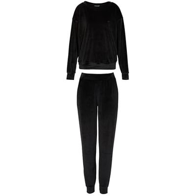 Giorgio Armani Damen-Trainingsanzug-Set, Chenille, Schwarz, Größe S, Schwarz, S Giorgio Armani Damen-Trainingsanzug-Set, Chenille, Schwarz, Größe S, Schwarz, S