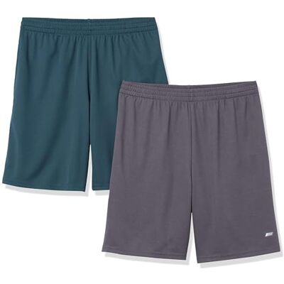 Amazon Herren Sportliche Basketball-Performance-Tech-Trainingsshorts mit Lockerer Passform, 20,3cm Beininnenlänge, 2er-Pack, Dunkelgrau/Dunkelgrün, L Amazon Herren Sportliche Basketball-Performance-Tech-Trainingsshorts mit Lockerer Passform, 20,3cm Beininnenlänge, 2er-Pack, Dunkelgrau/Dunkelgrün, L