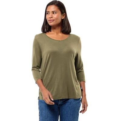 Jack Wolfskin Damen Mola 3/4 T W T-Shirt, Bay Leaf, Large Jack Wolfskin Damen Mola 3/4 T W T-Shirt, Bay Leaf, Large