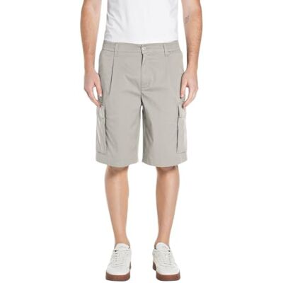 Replay Herren Cargo-Shorts, Bone 858 (Beige), 36W Replay Herren Cargo-Shorts, Bone 858 (Beige), 36W