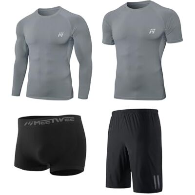 MEETYOO Kompressionsshirt Herren, Leggings Sport Laufhose Funktionsshirt Männer Kompressionshose Funktionswäsche für Running Gym Fitness MEETYOO Kompressionsshirt Herren, Leggings Sport Laufhose Funktionsshirt Männer Kompressionshose Funktionswäsche für Running Gym Fitness