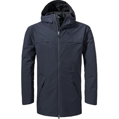 Schöffel Herren Parka Style Bohorok MNS, wasserdichter Regenparka aus recyceltem Material, atmungsaktive Allwetterjacke mit Oversize-Passform, navy blazer, 46 Schöffel Herren Parka Style Bohorok MNS, wasserdichter Regenparka aus recyceltem Material, atmungsaktive Allwetterjacke mit Oversize-Passform, navy blazer, 46