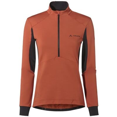 VAUDE Damen Langarm Fahrradtrikot Kuro Halfzip LS Tricot, warm, atmungsaktiv & schnelltrocknend, Passform: Slim fit, Buckeye, 42 VAUDE Damen Langarm Fahrradtrikot Kuro Halfzip LS Tricot, warm, atmungsaktiv & schnelltrocknend, Passform: Slim fit, Buckeye, 42