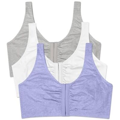 Fruit of the Loom Damen-Sport-BH mit Frontverschluss, Baumwollmischung, einfache Passform und Gute Unterstützung Fruit of the Loom Damen-Sport-BH mit Frontverschluss, Baumwollmischung, einfache Passform und Gute Unterstützung