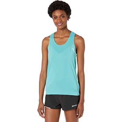 2XU Damen Light Speed Tech Singlet Tank Top, Porzellan/Weiß reflektierend, S 2XU Damen Light Speed Tech Singlet Tank Top, Porzellan/Weiß reflektierend, S