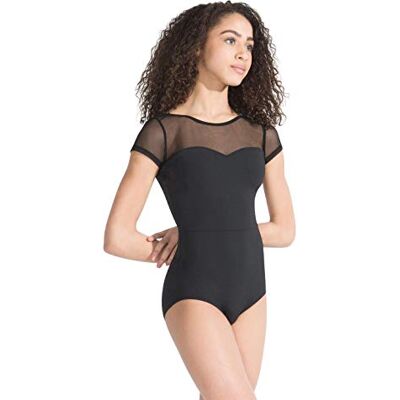 Capezio 126 Meryl Mesh Joke Kurzarm Trikot Lycra Schwarz, Größe L Capezio 126 Meryl Mesh Joke Kurzarm Trikot Lycra Schwarz, Größe L