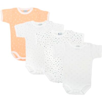 BABIDU 4er-Pack Babybody Kurzarm mit Schulteröffnung – 100% Baumwolle, weich & atmungsaktiv – Unisex für Jungen & Mädchen, einfaches An- und Ausziehen, Made in Europe BABIDU 4er-Pack Babybody Kurzarm mit Schulteröffnung – 100% Baumwolle, weich & atmungsaktiv – Unisex für Jungen & Mädchen, einfaches An- und Ausziehen, Made in Europe