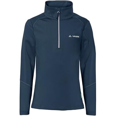 VAUDE Kinder Fleece Pullover Kids Livigno Halfzip, funktionaler und kuscheliger Fleecepulli, elastisch und atmungsaktiv, Dark sea/White, 110-116 VAUDE Kinder Fleece Pullover Kids Livigno Halfzip, funktionaler und kuscheliger Fleecepulli, elastisch und atmungsaktiv, Dark sea/White, 110-116