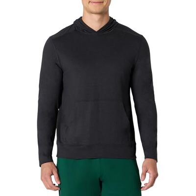 Amazon Herren Sportliches, weiches, leichtes Funktions-Kapuzen-Sweatshirt fürs Fitnessstudio, Schwarz Space-dye, XS Amazon Herren Sportliches, weiches, leichtes Funktions-Kapuzen-Sweatshirt fürs Fitnessstudio, Schwarz Space-dye, XS