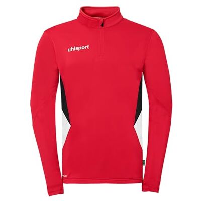 uhlsport Herren Equipe 29 1/4 Zip Top Pullover, Rot/Weiß/Schwarz, 128 EU uhlsport Herren Equipe 29 1/4 Zip Top Pullover, Rot/Weiß/Schwarz, 128 EU