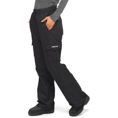 ARCTIX Damen Lumi Cargo-Schneehose Zum Überziehen mit Fleece Gefüttert, Schwarz, 2X (20W-22W) Short ARCTIX Damen Lumi Cargo-Schneehose Zum Überziehen mit Fleece Gefüttert, Schwarz, 2X (20W-22W) Short