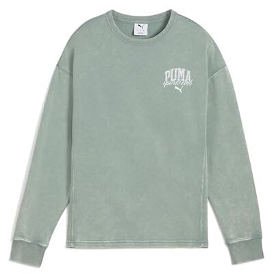 Puma Mädchen Class Comfort Washed Crew TR Hooded Sweatshirt, Green Moon, S Puma Mädchen Class Comfort Washed Crew TR Hooded Sweatshirt, Green Moon, S
