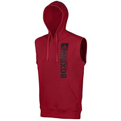 Adidas Community Vertical Hoody Sleeveless Boxing, ärmelloser Kapuzenpullover, rot, XL Adidas Community Vertical Hoody Sleeveless Boxing, ärmelloser Kapuzenpullover, rot, XL