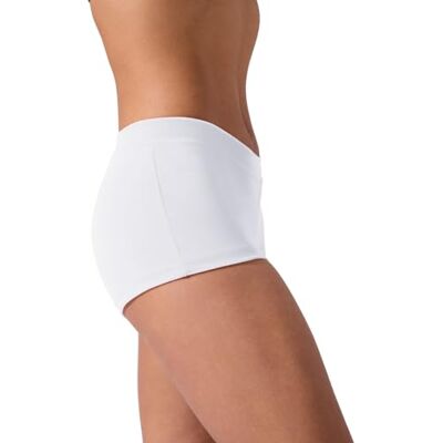 Capezio Damen Team Basic Boy Cut Low Rise Yoga Shorts, Weiß, L EU Capezio Damen Team Basic Boy Cut Low Rise Yoga Shorts, Weiß, L EU