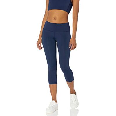 Amazon Damen Active Sculpt Workout Athleisure Capri-Leggings mit mittelhohem Bund, Marineblau, L Amazon Damen Active Sculpt Workout Athleisure Capri-Leggings mit mittelhohem Bund, Marineblau, L
