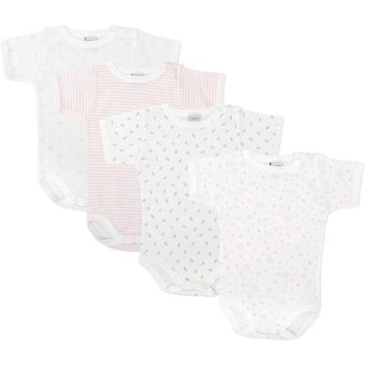 BABIDU 4er-Pack Babybody Kurzarm mit Schulteröffnung – 100% Baumwolle, weich & atmungsaktiv – Unisex für Jungen & Mädchen, einfaches An- und Ausziehen, Made in Europe BABIDU 4er-Pack Babybody Kurzarm mit Schulteröffnung – 100% Baumwolle, weich & atmungsaktiv – Unisex für Jungen & Mädchen, einfaches An- und Ausziehen, Made in Europe