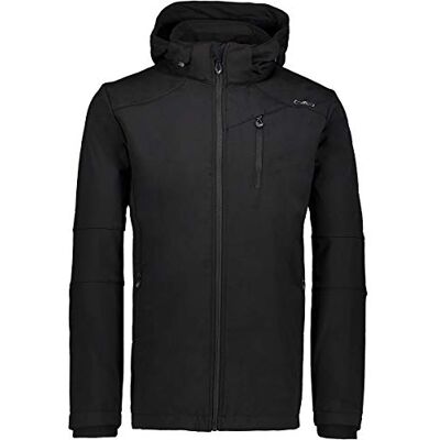 CMP Herrenjacke mit Kapuze und Reißverschluss, Schwarz, 52 CMP Herrenjacke mit Kapuze und Reißverschluss, Schwarz, 52