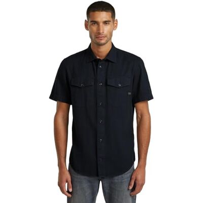 G-STAR Men's Marine Slim Short Sleeve Shirt, Size: XL, Color Blue G-STAR Men's Marine Slim Short Sleeve Shirt, Size: XL, Color Blue