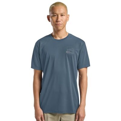 Jack Wolfskin Herren Vonnan Graphic M T-Shirt, Peak Trail Midnight Sky, S EU Jack Wolfskin Herren Vonnan Graphic M T-Shirt, Peak Trail Midnight Sky, S EU