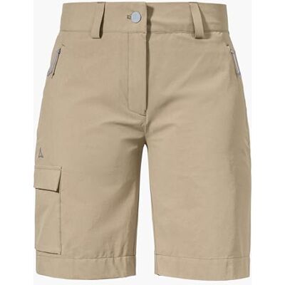 Schöffel Damen Shorts Kitzstein L, Wasserabweisende Outdoor Hose mit elastischem Bund, Kurze Wanderhose aus Stretch-Material mit Zwei Außentaschen, Humus, 48 Schöffel Damen Shorts Kitzstein L, Wasserabweisende Outdoor Hose mit elastischem Bund, Kurze Wanderhose aus Stretch-Material mit Zwei Außentaschen, Humus, 48