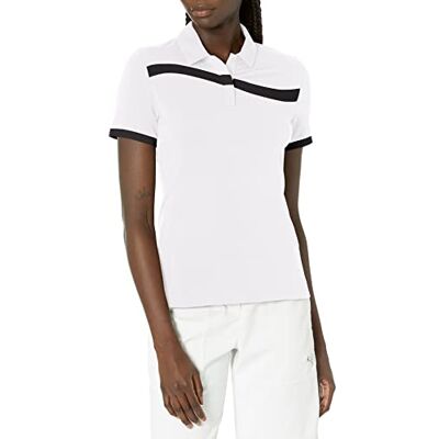 Callaway Damen Swingtech Asymmetrical Color Block Short Sleeve Golf Polo Shirt Golfshirt, Weiß glänzend, Medium Callaway Damen Swingtech Asymmetrical Color Block Short Sleeve Golf Polo Shirt Golfshirt, Weiß glänzend, Medium
