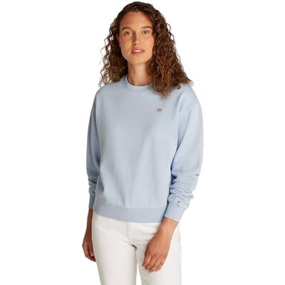 Tommy Hilfiger Damen Sweatshirt Contrast Flag Regular Fit, Blau (Breezy Blue), XXS Tommy Hilfiger Damen Sweatshirt Contrast Flag Regular Fit, Blau (Breezy Blue), XXS