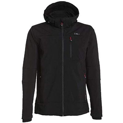 CMP Herrenjacke mit Kapuze und Reißverschluss, Schwarz, 48 CMP Herrenjacke mit Kapuze und Reißverschluss, Schwarz, 48