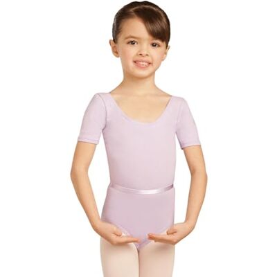 Capezio Scoop Neck Short Sleeve Leotard Girls, Lavender, Large Capezio Scoop Neck Short Sleeve Leotard Girls, Lavender, Large