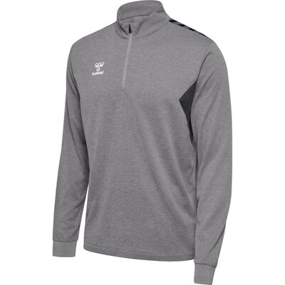 hummel Herren Hmlauthentic Half Zip Sweatshirt, Grau Melange, S EU hummel Herren Hmlauthentic Half Zip Sweatshirt, Grau Melange, S EU