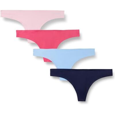 Amazon Damen Nahtlose Atmungsaktive Unterwäsche Für Damen Tanga, Gebondeter Stretch, 4er-Pack, Blau/Rosa, 38 Amazon Damen Nahtlose Atmungsaktive Unterwäsche Für Damen Tanga, Gebondeter Stretch, 4er-Pack, Blau/Rosa, 38
